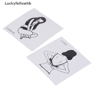 [Luckyfellowhb] 5 Sheets Little Vintage School Women Black White Face Temporary Tattoo Sticker [HOT] (4)