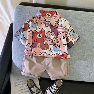 Conjunto de ropa de bebé niño ropa de bebé niños de manga corta camisa + pantalones cortos 2pieza conjunto de ropa de niños de 1-3 años