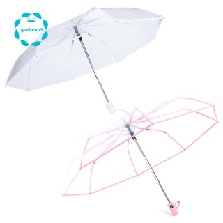 2Pcs transparente automático paraguas lluvia mujeres hombres sol lluvia Auto paraguas compacto plegable estilo a prueba de viento claro paraguas, transparente + rosa borde y transparente y blanco frontera