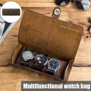 rollo de reloj caja de exhibición de cuero de viaje caso del reloj de pulsera relojes bolsa de almacenamiento