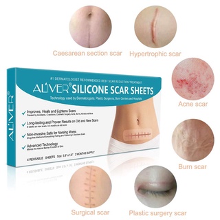 Hojas de eliminación de cicatrices de silicona Aliver, suavizar y aplanar cicatrices (1)