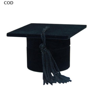 [cod] 1 caja de joyería caja de almacenamiento de bachelor's hat anillo titular para ceremonia de graduación caliente