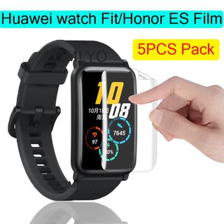 paquete de 5 piezas de película protectora de hidrogel para huawei watch fit protector de pantalla para huawei watch fit /honor watch es (no vidrio) película de protección de lámina (1)