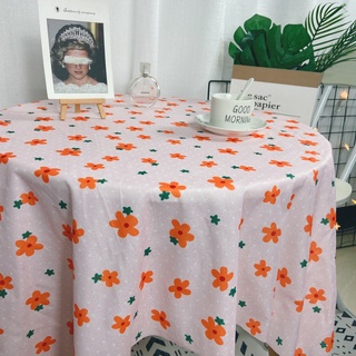 Ins naranja flor pequeño mantel fresco pequeño floral francés retro romántico elegante picnic
