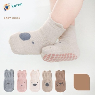 Kr calcetines De algodón/antideslizantes/transpirables/con dibujo Para bebés/niños/niñas