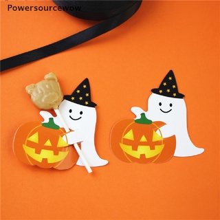 Powersourcewow 50 unids/lote Ghost Pumpkin DIY Halloween Candy tarjetas de papel Lollipop tarjetas MY