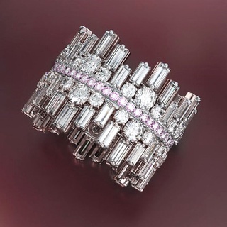 Nuevo anillo De plata Irregular Original De color rosado De zircón color mujer anillo De circonita joyería para boda regalo