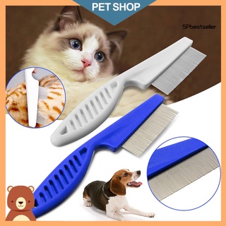 spbestseller mascota perro gato dientes cepillo de aseo de piel peine de pelo herramienta de limpieza portátil de plástico