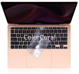 Colorcoral 2020 MacBook Air 13 pulgadas cubierta de teclado solo Compatible modelo 9/7, Ultra delgado suave TPU piel protectora para Apple MacBook Air 13 pulgadas 2020 teclado accesorios cubierta, transparente