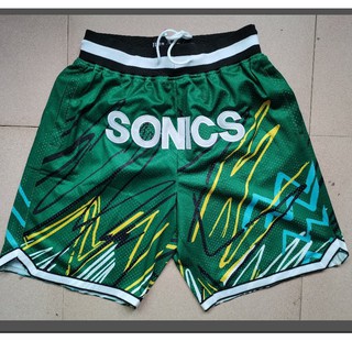 NBA Shorts Seattle Super Sonics pantalones cortos deportivos versión de bolsillo verde