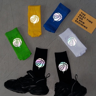 Calcetines de colores para hombre y mujer reflectantes para deportes baloncesto