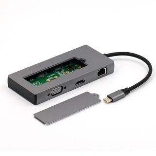 Yunl Fast 8Port Type C Hub Multi-Port HDMI-Compatible USB Docking Station Rj45 VGA PD