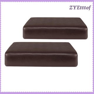 2 fundas antideslizantes de piel sintética elásticas para sofá, asiento, cojín, lavables