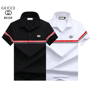 #2021 newl# gucci hombres verano casual solapa manga corta polo-shirts hombres formal negocios slim negro blanco polo-shirts