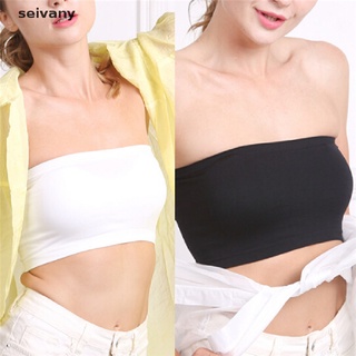 [seivany] moda verano mujeres sexy sin tirantes crop tops sin rastro ropa interior tubo tops