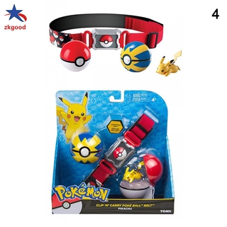 Zkg Pokémon Clip and Carry Poké Ball cinturón ajustable con figura de acción Pokémon 2 Poké Ball para niños y adultos (6)
