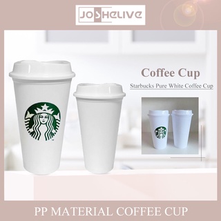 ⭐ Starbucks Taza De Café Blanca Reutilizable Vaso Caliente Sakura PP Material 473ml/16floz