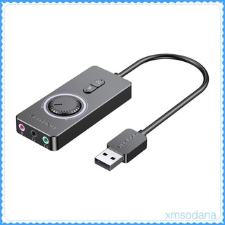 Tarjeta de Sonido USB Tarjeta de Sonido Estreo Externa con Control de Volumen