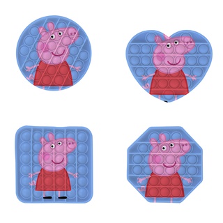 Bob esponja /Peppa Pig/redondo 6 calamar juego/juguete Pop It Fidget cuadrado redondo burbuja exprimir alivio del estrés (6)