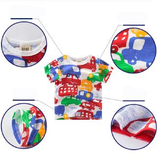 3d coche impreso verano niños niñas tops camisas moda algodón niños manga corta ropa (4)