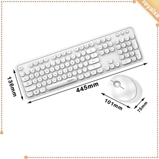 Teclado inalámbrico y ratón Combo, 2.4GHz USB teclado inalámbrico con 104 teclas coloridas, ordenador de oficina Retro teclado y ratón inalámbrico lindo para Mac PC