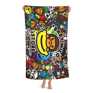 Un mono de baño Bape bebé Milo personalizado toalla de playa para niños adultos, ducha envoltura toalla de baño manta de baño alfombra de piscina Spa viaje Hotel uso (80X130 CM)