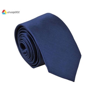 corbata de poliéster narrow neck tie skinny sólidos azul oscuro corbata para hombre (2 pulgadas de ancho máximo)