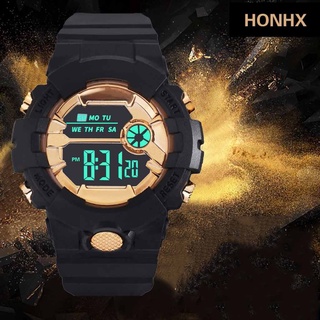 [QALA] reloj de pulsera Digital LCD impermeable para hombre y niño/reloj de pulsera deportivo de goma con fecha