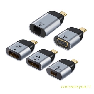 comee type-c macho a hdmi/vga/dp/rj45/mini dp -hd video converter 4k 60hz para macbook hdmi compatible con el adaptador usb-c tipo c