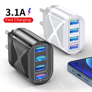 4 Port USB Charger Quick Charge QC 3.0 48W Wall Travel Phone Fast Charging For Samsung Xiaomi mi 11 EU US UK Plug Adapter ...
