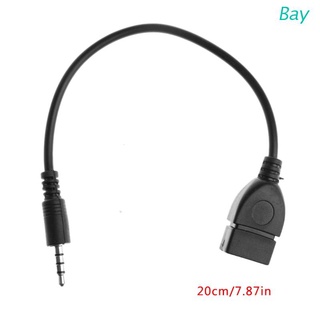 Bay 3.5mm Male Plug Jack To USB 2.0 Female Car Stereo AUX Audio Converter Adapter Cable