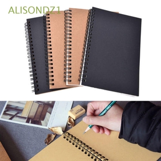 ALISONDZ1 papelería escolar papel Kraft encuadernado espiral dibujo letras suministros boceto bobina cuaderno cuaderno