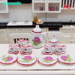 Ho 15 pzas 1:12 pzs juego De tazas De té Miniatura De Porcelana para queja juguetes De cocina (2)