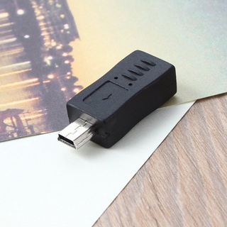 Portátil y elegante Color negro Micro USB hembra a Mini USB macho adaptador convertidor conveniente de usar
