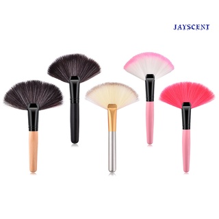 (jayscent) brocha de maquillaje en forma de ventilador/polvo facial/rubor/base/herramienta de maquillaje cosmético para mujer