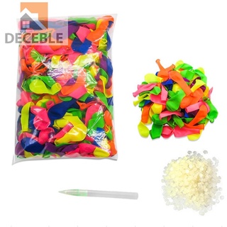 Deceble 111pcs Multicolor de látex relleno de agua globo niños verano al aire libre playa juguete (1)