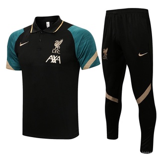 21 /22 alta calidad Liverpool masculino negro fútbol camisa y pantalones Kit