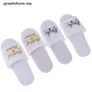 [greatshore] 1 par de zapatillas suaves para dama/niña/decoración de boda/fiesta/spa/pantuflas [MY]