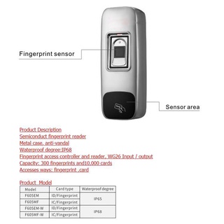 Fingerprint Recognition Device Waterproof for Access Control System (6)