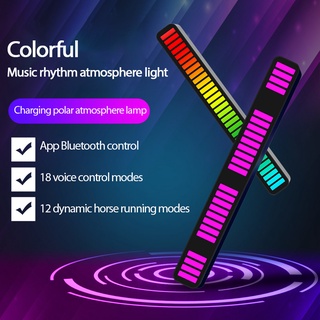 RGB polar Atmósfera Luz Música Control De Voz Ritmo Recargable app Bluetooth Controlado Colorido LED Coche Riqueza