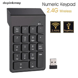 dopinkmay inalámbrico 2.4g mini usb 18 teclas teclado numérico teclado para pc portátil cl