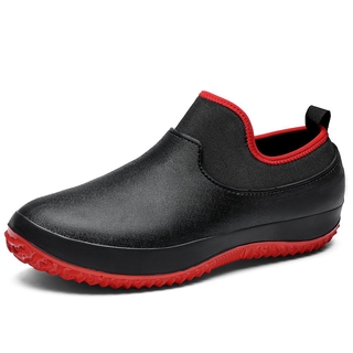 spd9095 chef zapatos de cocina especial zapatos impermeable antideslizante zapatos de agua botas de lluvia hombres y mujeres de catering a prueba de aceite negro leath