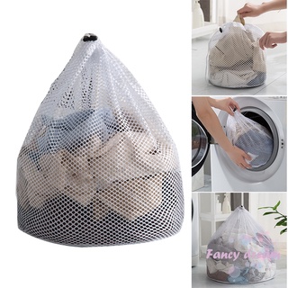 ❤ Bolsa de lavandería de malla grande con cordón duradero de nailon bolsa de lavado para ropa de almacenamiento lencería 3 tamaños 2 malla (1)