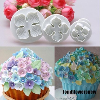 [jfn] 3 piezas de hortensias fondant decoración de tartas sugarcraft cortador de flores [jointflowersnew]