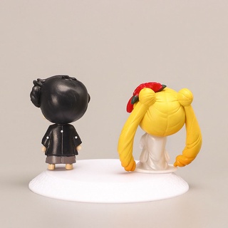 Lanfy regalos Sailor Moon figuras de acción Anime figuras de juguete figura modelo Kimono Scultures dibujos animados de PVC muñeca juguetes vestido de boda muñeca adornos (7)