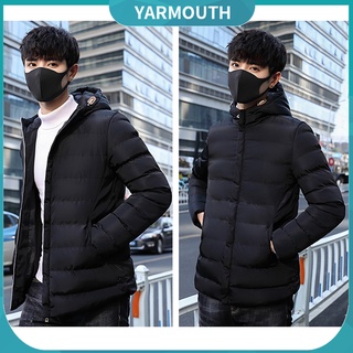 yar_hombres invierno cortavientos impermeable con capucha espesar caliente chaqueta con bolsillo abrigo