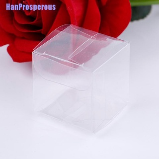 Hp> 50 cajas de caramelos transparentes cuadradas de Pvc bolsas de Chocolate cajas de Favor de boda