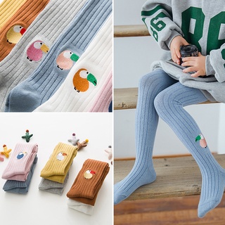 Nuevos pantimedias para niños con bordado de dibujos animados de algodón para bebé de una sola pieza calcetines de punto niñas polainas