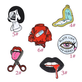 Brooch Pins Soft Clock Mystery Stairface Lady Brooch Who Needs A Face Girl Jewelry Pins (8)