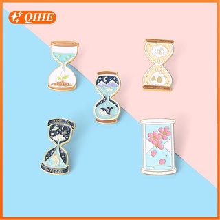 Time Hourglass Enamel Pin Starry Sky Flower Alien Lapel Badge Bag Cartoon Collection Jewelry Birthday Gift (1)